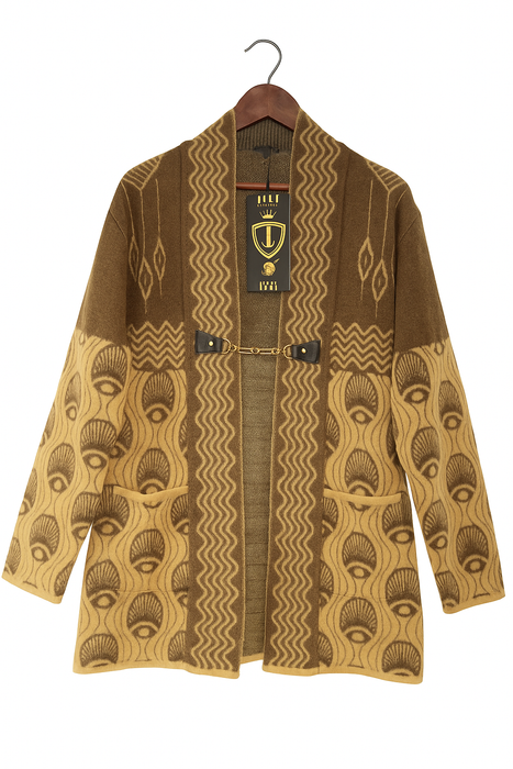 Beige & Brown Wool Blend Jersey