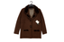 Slate Grey Wool Coat with Faux Fur Collar