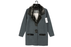 Slate Grey Wool Coat with Faux Fur Collar