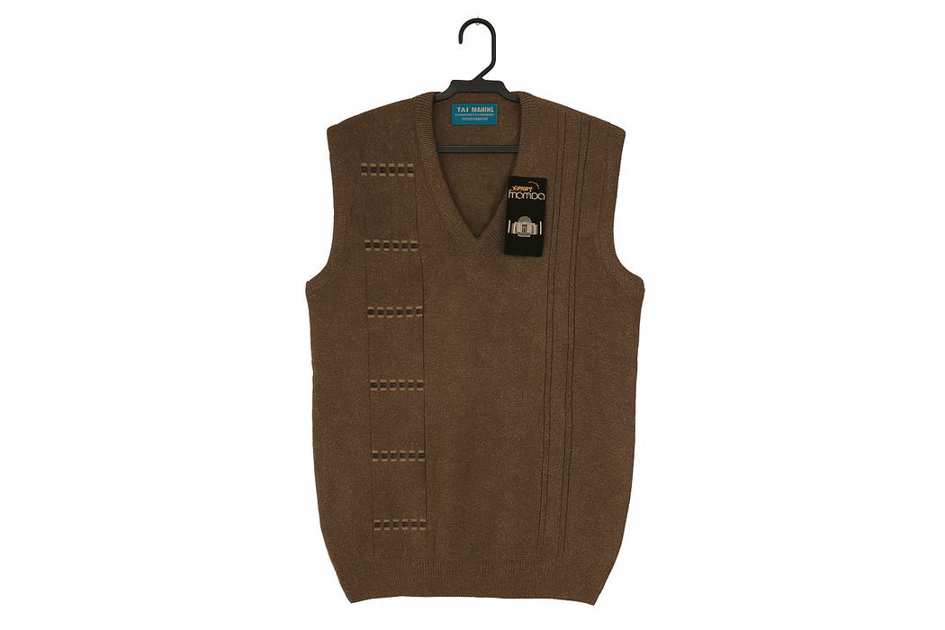 Charcoal Grey woolen sleeveless sweater