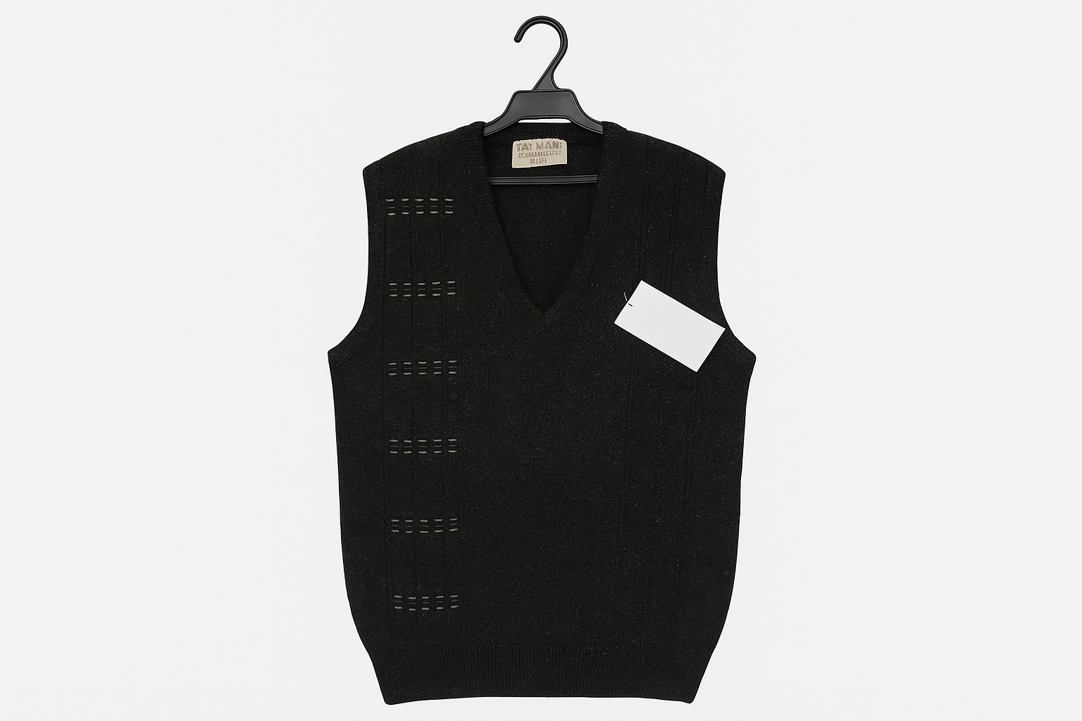 Charcoal Grey woolen sleeveless sweater