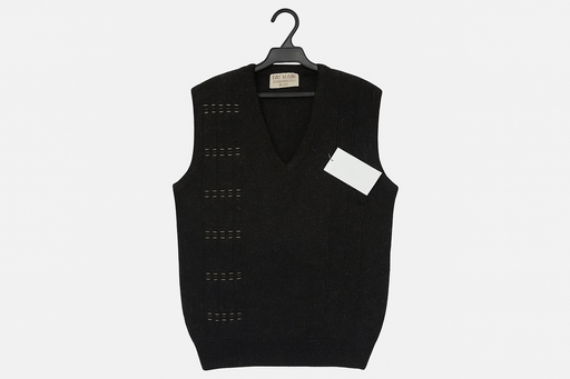 Charcoal Grey woolen sleeveless sweater